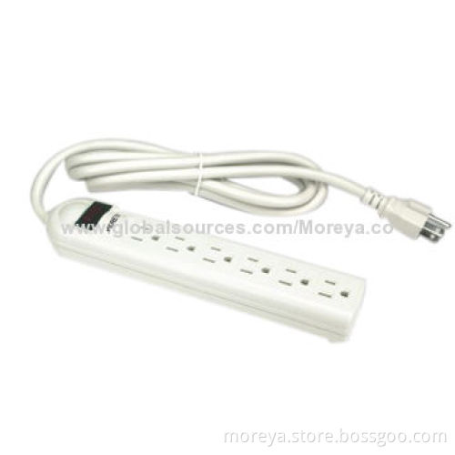 American Standard Power Strip with 6 Lengthwise Socket Outlets, Extension Cord, Overload Protection